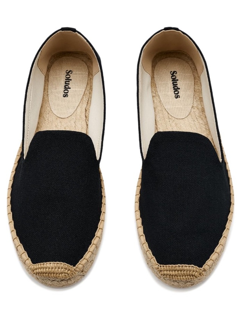 Soludos Black Canvas Smoking Slippers Espadrille Size 6